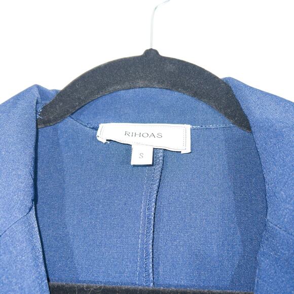 New Rihoas Navy Blue Button Up Midi Dress Size Small - Picture 4 of 7